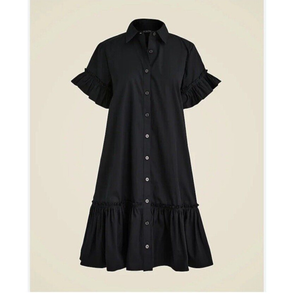 J. Crew Elegant Black Ruffle Mini Dress - Picture 3 of 12